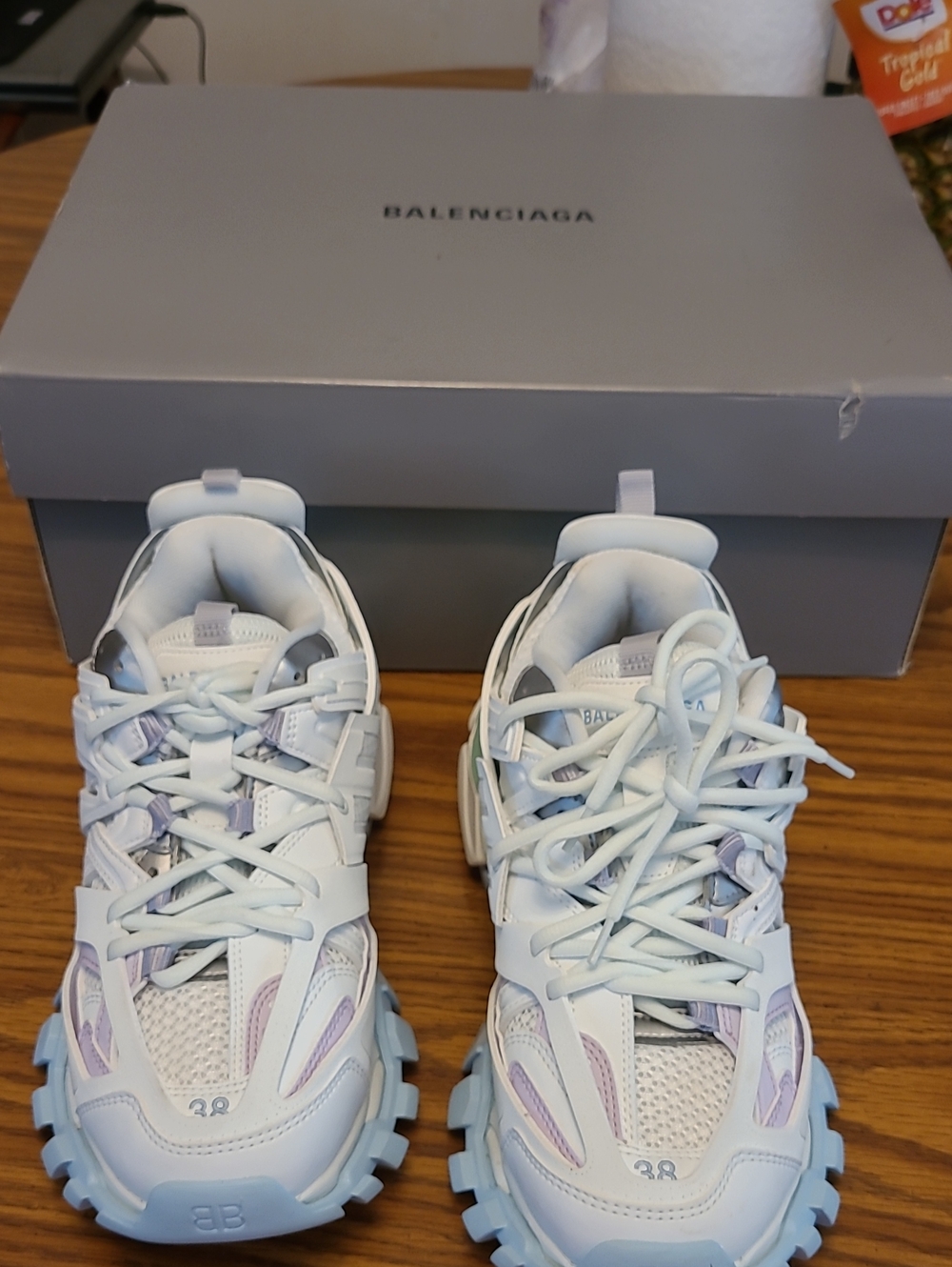 Balenciaga Chunky Trainers in Light Blue & Lilac